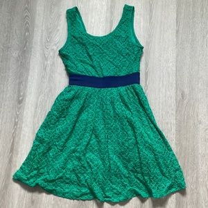 Green lace dress with low back